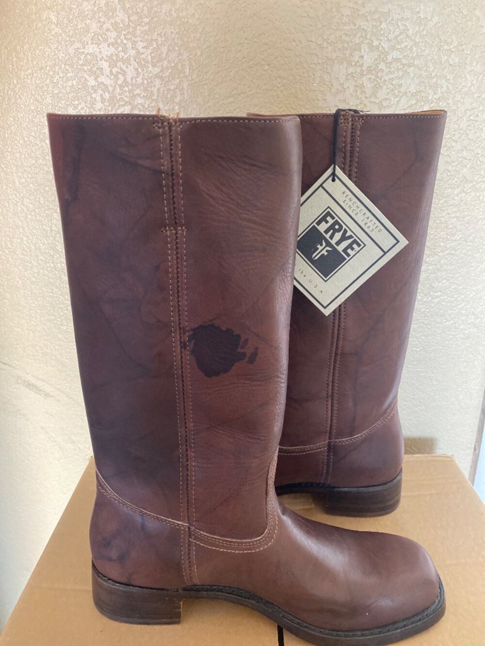 Vintage White Label Frye 14L Brown Campus Boots #87290 Men's Sz 11 - NEW No Box